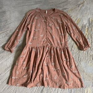 Rylee + Cru fox print mini dress Maeve long sleeve buttons cotton small
